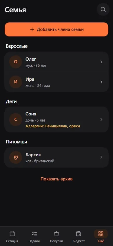 Сім’я (демо-дані)