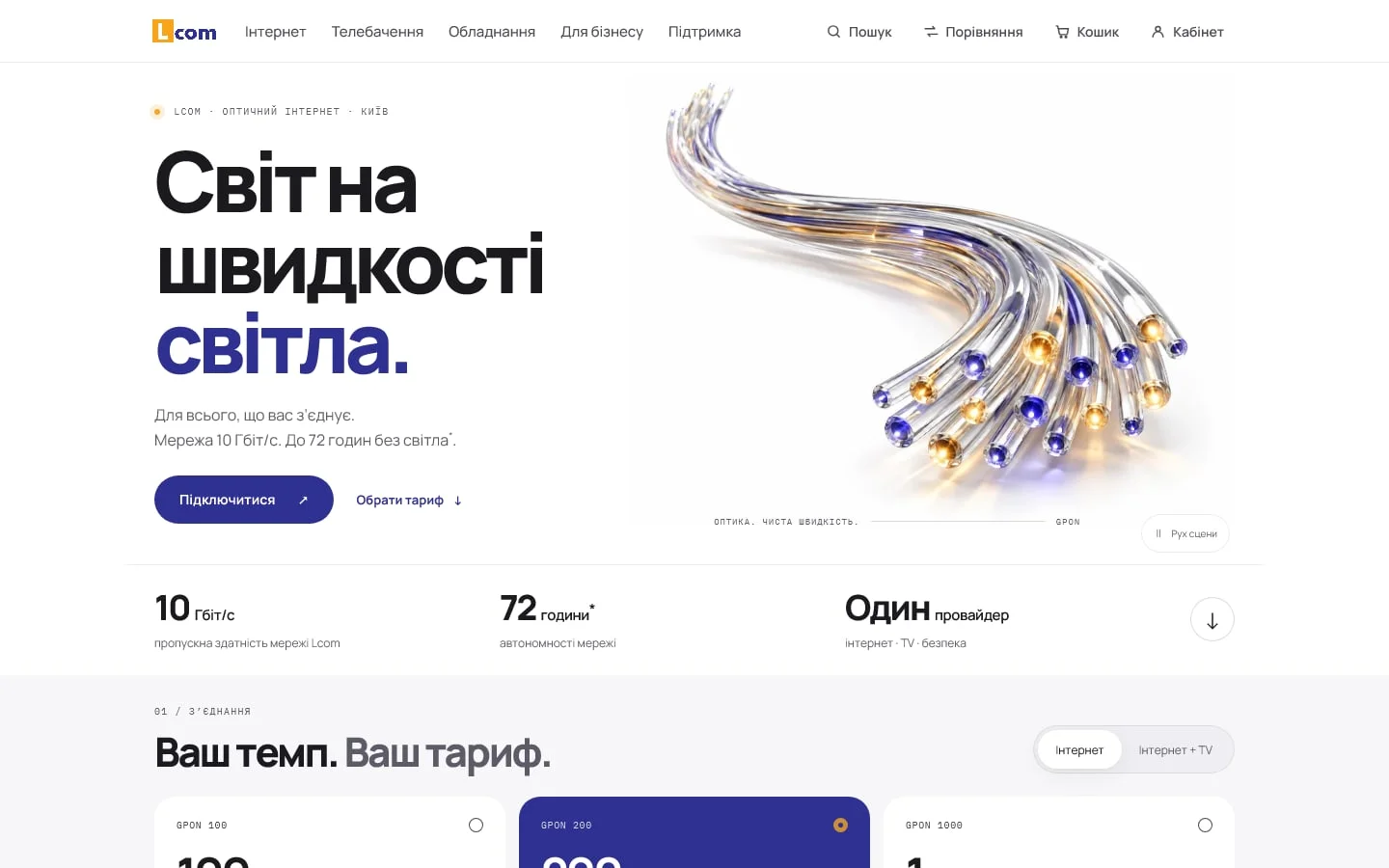 Нова головна Lcom у продакшені