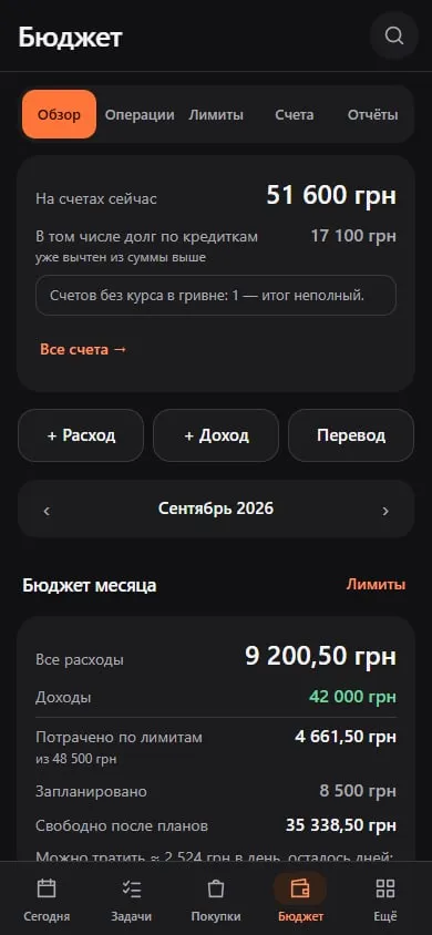 Бюджет: огляд рахунків